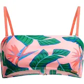 Superdry Dames Tropisch roze bandeau bikinitopje (XL), Strandkleding, Gerecycled polyester, Duurzaam W3010398A