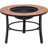 vidaXL Vuurschaal mozaïek 68 cm keramiek terracottakleurig