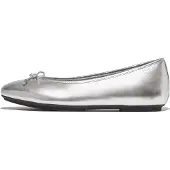 FitFlop Delicato Leren Dames Zilveren Platte Schoenen