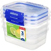 Sistema Klip It + set van 3 rechthoekige voorraaddozen 1L