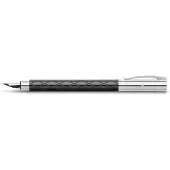 Faber-Castell Ambition 148920 Fountain Pen High-Grade Resin Rhombus Nib Size M Includes Gift Packaging Barrel Colour Black/Silver