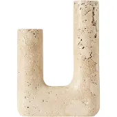 Muubs Minerva Kandelaar Crèmekleurig - Kaarshouders Travertijn Cream - 9189002006