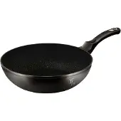 Berlinger Haus Black Silver Serie - Granieten Wok - 28cm - Soft-Touch Handgreep - Turbo Inductie