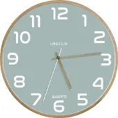 Unilux Baltic wandklok | diameter 30 | 5 cm | houten frame | lichtgroen