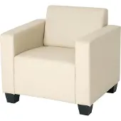 MCW Fauteuil Loungefauteuil Lyon, kunstleer ~ crème