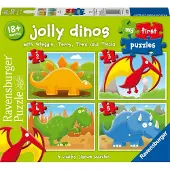 Ravensburger Mijn Eerste Puzzel, Vrolijke Dino's, 2 stukjes, Dino's, 1,5 jaar