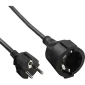 InLine CEE 7/7 (recht) - CEE 7/3 (recht) stroom verlengkabel | 3x 1,50mm | zwart | 1,5 meter
