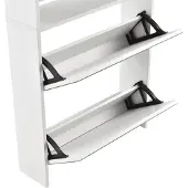 En.casa Schoenenkast met spiegels 4 vouwdeuren 134x63x17 cm wit