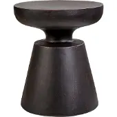 Beliani MINCIO - Bijzettafel-Zwart-Lichtbeton (MgO)