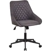Dimehouse Bureaustoel Emily draaibaar | microvezel grijs 64.5x60x84x64.5 cm bureaustoelen | NADUVI