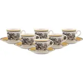 Villeroy & Boch Espressotassen mit Untertassen Audun Ferme 80 ml Set van 6