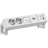 Bachmann DESK2, wit, 2x CEE7/3 stopcontacten, 1x USB A/C poort, 22W, 0,2 meter, GST18