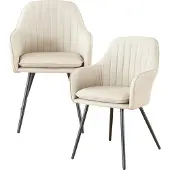 En.casa Eetkamerstoel Kannonkoski set van 2 86x57x59 cm beige en zwart