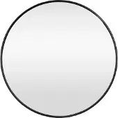 En.casa Spiegel Ordona hangend Ø40 cm rond zwart mat