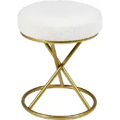 Beliani PRESHO - Hocker - Gebroken wit - Bouclé
