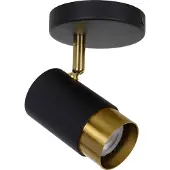 Lucide FLORIS - Plafondspot (Plafondlamp) - Ø 10 cm - 1xGU10 (MR16) - Zwart