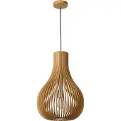 Lucide BODO - Hanglamp - Ø 38 cm - 1xE27 - Lichte houtlook - Japandi