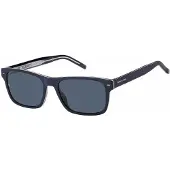 Tommy Hilfiger Tommy Hiliger blauwe lens zwarte zonnebril