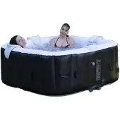 Sunspa Opblaasbaar zwembad met spa, , vierkant, zwart, voor 6 personen, 185 x 185 x 65 cm