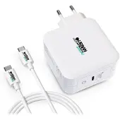 Urban Factory Chargeur secteur GaN USB-C Eco-conçue 100 Watts Cyclee Blanc