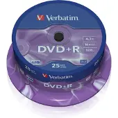 Verbatim DVD+R - - 16x - 4.7 Go - Spindle van 25
