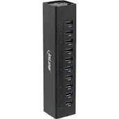 InLine USB hub met 10 poorten - USB3.0 - externe 12V voeding / zwart - 1 meter