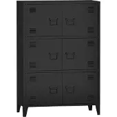 En.casa Bureaukast Hamina 113x80x40 cm staal zwart