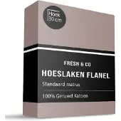Fresh & Co Hoeslaken Katoen Flanel - Taupe 180 x 200 cm