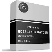 Fresh & Co Hoeslaken Verkoelend - Katoen - Lichtgrijs 90 x 200 cm