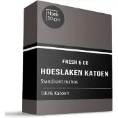 Fresh & Co Hoeslaken Verkoelend - Katoen - Antraciet 160 x 200 cm