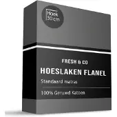 Fresh & Co Hoeslaken Katoen Flanel - Antraciet 140 x 200 cm
