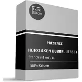 Presence Hoeslaken - Katoen Dubbel Jersey - Lichtgrijs 190/200 x