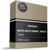 Presence Topper Hoeslaken - Katoen Dubbel Jersey - Truffel 160 x