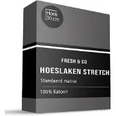 Fresh & Co Hoeslaken - Katoen Jersey Stretch - Donkergrijs 140 x