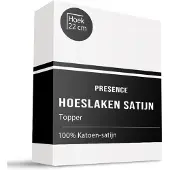 Presence Topper Hoeslaken - Katoen Satijn - Wit 80 x 200 cm / Wit