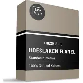 Fresh & Co Hoeslaken Katoen Flanel - Truffel 160 x 200 cm