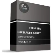 Byrklund Hoeslaken Katoen - Jersey Stretch - Antraciet 140 x 200 cm /