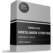 Fresh & Co Hoeslaken - Katoen Jersey Stretch - Lichtgrijs 80/90 x