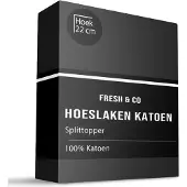 Fresh & Co Splittopper Hoeslaken Verkoelend - Katoen - Zwart 180 x
