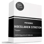 Presence Topper Hoeslaken - Egyptisch Katoen Jersey Stretch - Wit