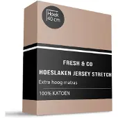 Fresh & Co Hoeslaken - Katoen Jersey Stretch - Extra Hoog - Taupe