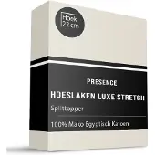 Presence Splittopper Hoeslaken- Mako Jersey Katoen - Crème 140 x