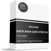 Presence Splittopper Hoeslaken- Mako Jersey Katoen - Wit 200 x
