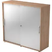 Hjh OFFICE PRO BETA 1753S - Walnoot/Zilver Hoogte van de map | 3 OH Schuifwandkast Rail handvat (kunststof)