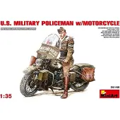 MiniArt Militaire voertuigen - U.S. Military Policeman met motorfiets - 35168