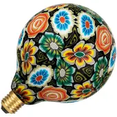 Bailey LED lamp E27 | Globe G125 | Bloemen | Zwart | 1900K | Dimbaar | 7W