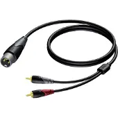 Procab CLA703 1x XLR (m) - 2x RCA (m) stereo audiokabel - 1,5 meter