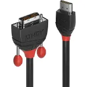 Lindy 36271 HDMI-kabel HDMI / DVI Adapterkabel HDMI-A-stekker, DVI-D 18+1-polige stekker 1.00 m Zwart