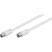 Pro Antennekabel 80 dB van 5 m, dubbel afgeschermd, wit, met coax-aansluiting aan één zijde en coaxbus aan de andere