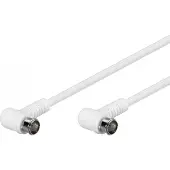Goobay F-quick (m) - F-quick (m) coaxkabel / haaks - wit - 2,5 meter